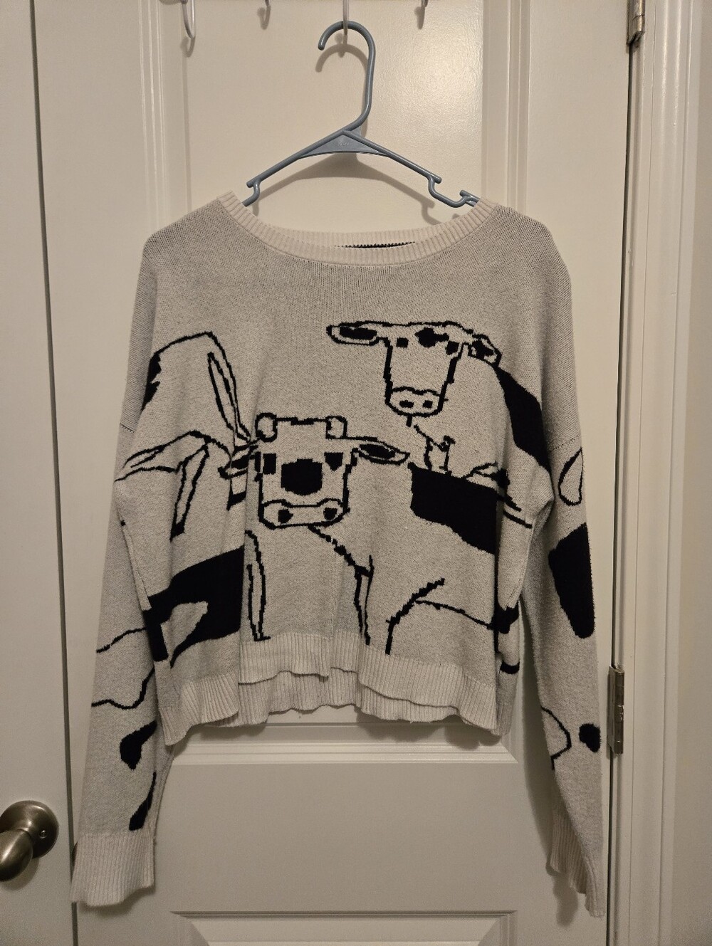 Aqua Blues Cow Print Sweater